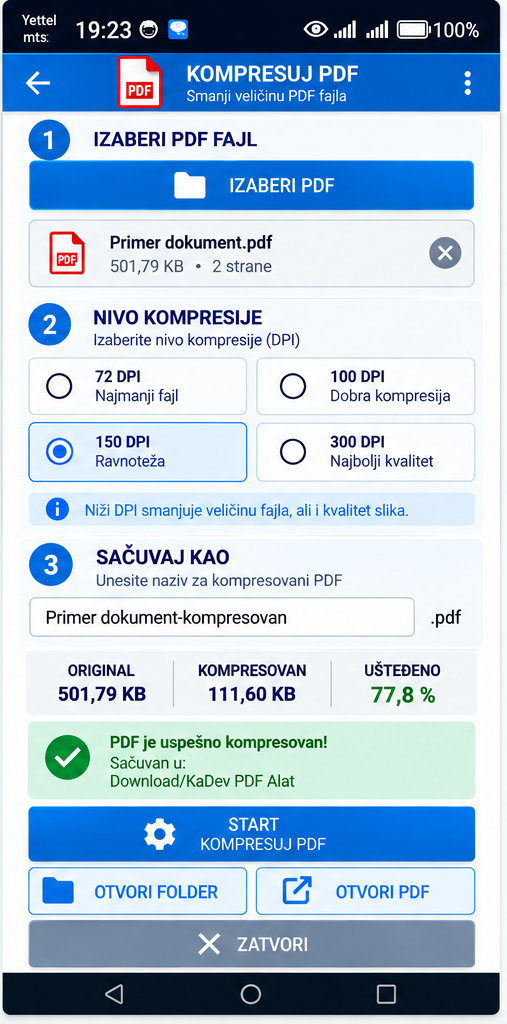KaDev PDF Alat – kompresija PDF-a