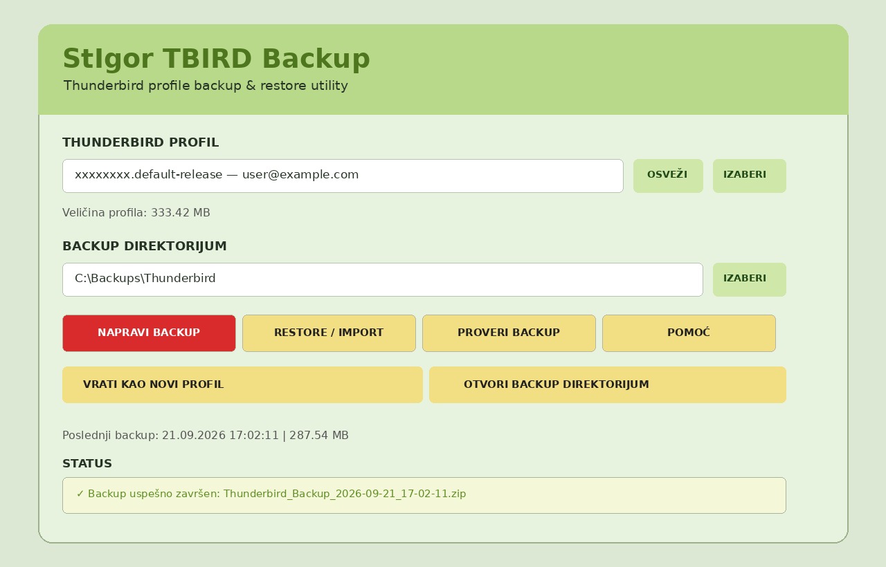 StIgor TBIRD Backup V2.9 preview